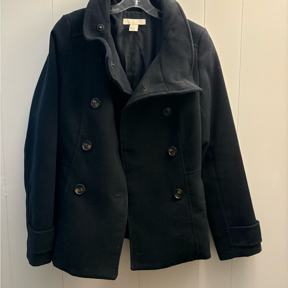 Women’s black peacoat